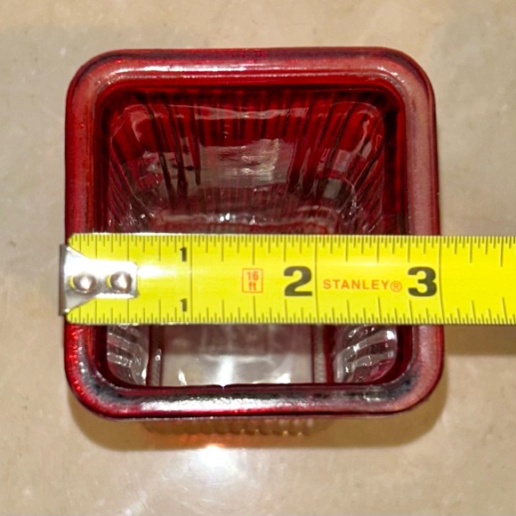 Ruby Red Square Vase. 8.75” - Picture 14 of 16